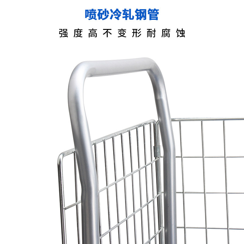 小推车带围栏手推车拉货周转车护栏平板拖车围栏框折叠网架车静音