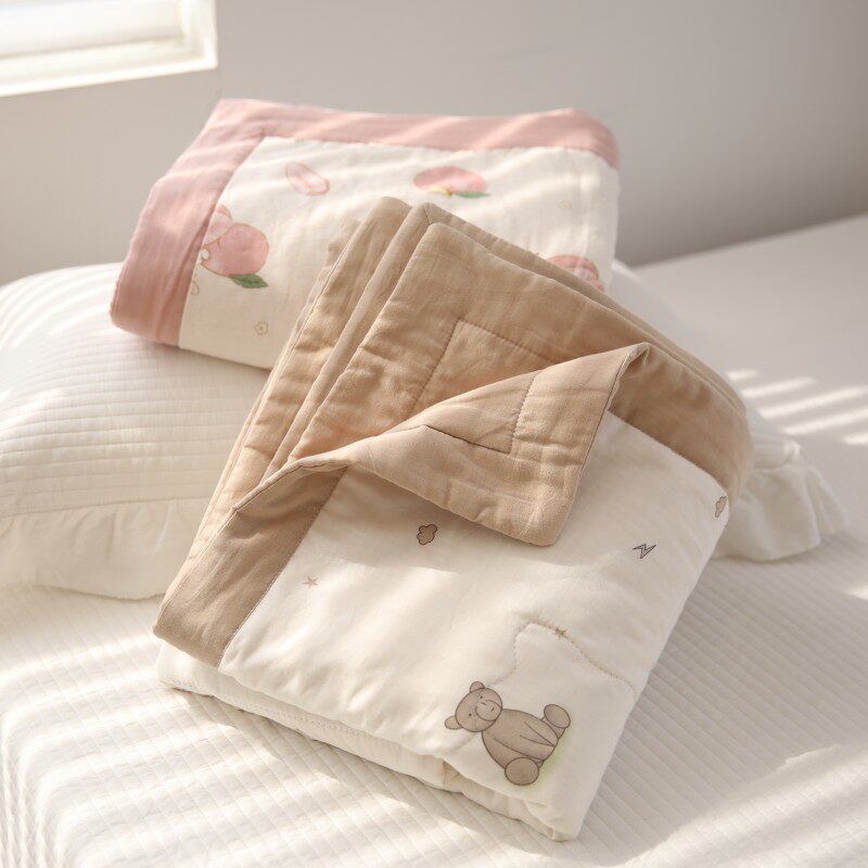 A类双层纱儿童夏被可水洗空调被夏凉被夏天薄被子宿舍单人棉被芯