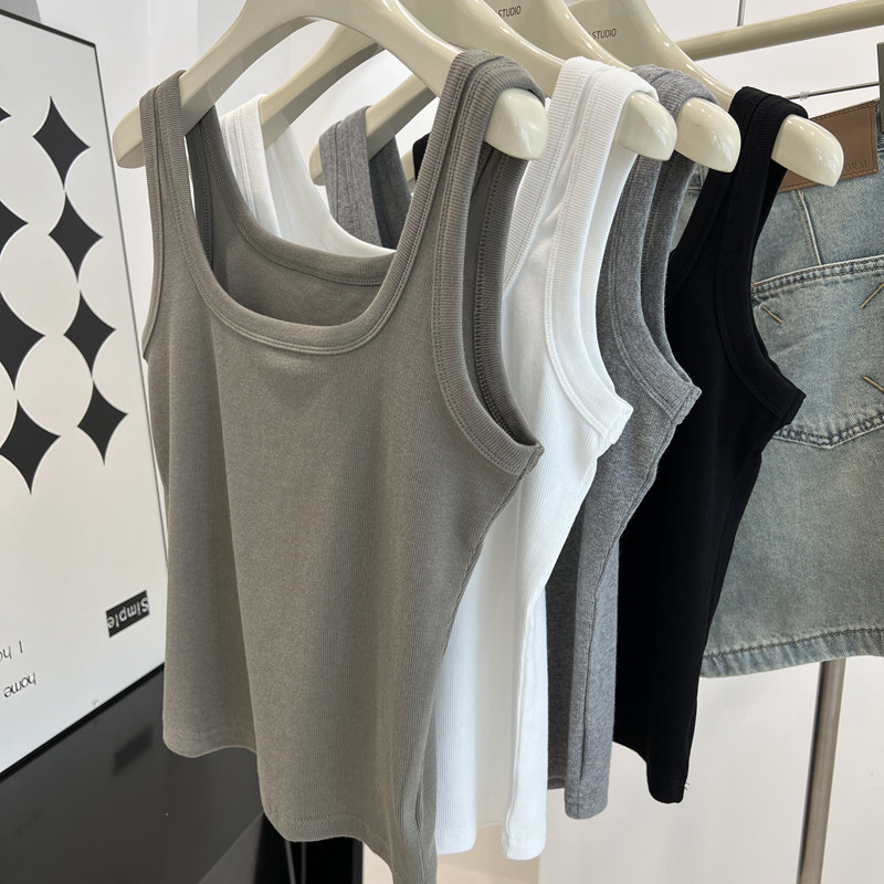 复古百搭休闲方领吊带背心女修身短款上衣内搭打底衫2023夏季新款,女装/女士精品,背心吊带,淘宝优惠券,粉丝福利购,淘宝优惠卷