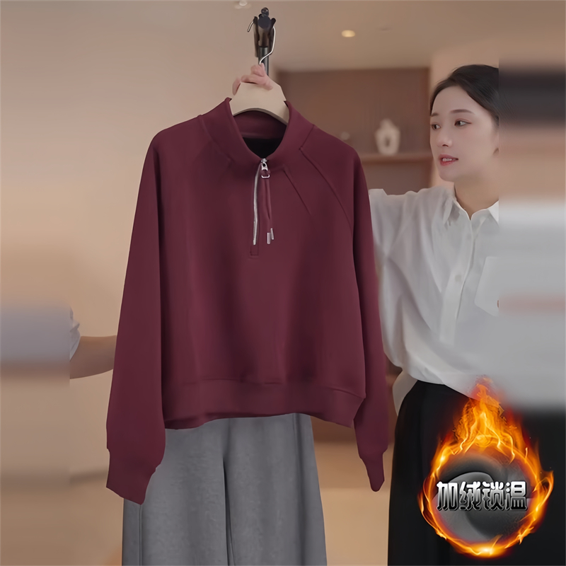 时尚气质宽松原宿风立领百搭卫衣