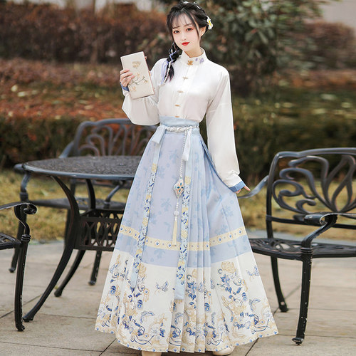 明制马面裙套装汉服女印花古装