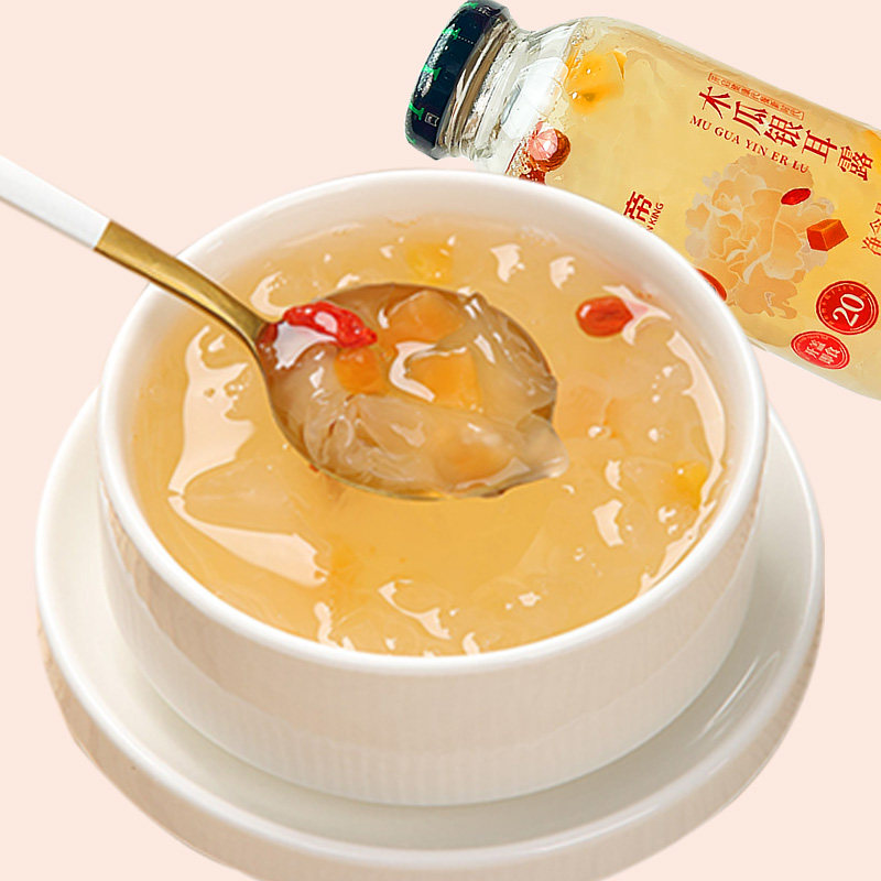 绿帝红枣木瓜银耳露送礼礼盒装开盖即食办公室下午茶228g*6瓶
