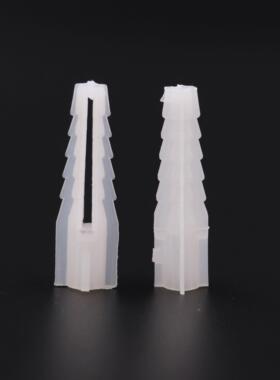 方形塑料膨胀管方型新料塑料胶胀管白色鱼鳞膨胀窗帘胶塞6mmM8M10