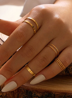 跨境热卖款合金戒指套装 创意简约复古十件套关节指环