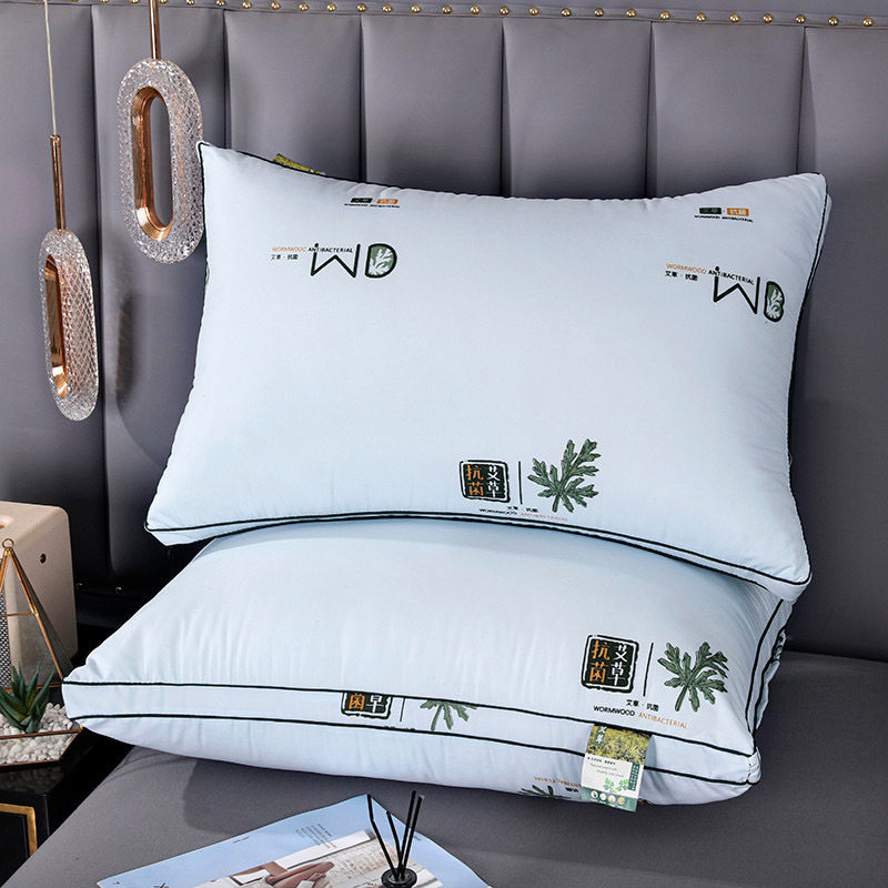 【到手2只】艾草羽丝绵枕头单人枕芯护颈家用枕头柔软枕芯舒适睡,床上用品,功能枕/保健枕/养生枕,淘宝优惠券,粉丝福利购,淘宝优惠卷