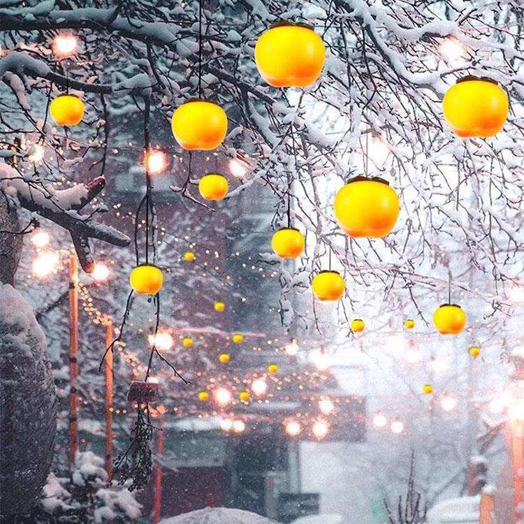 LED仿真柿子彩灯节日户外防水亮化街道公园氛围装饰挂树造型吊灯