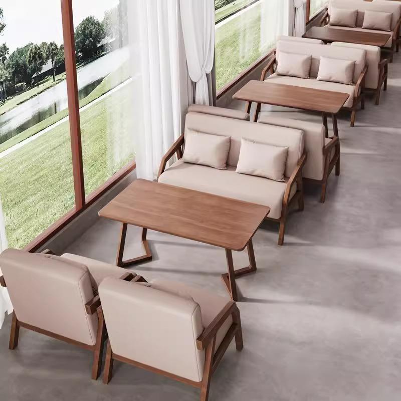 咖啡厅桌椅组合奶茶店休闲酒吧书吧咖啡店会客餐卡座商用沙发组合