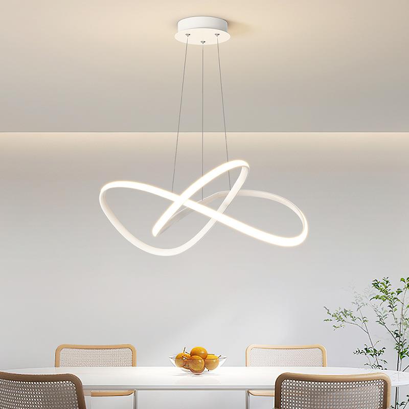 餐厅吊灯简约现代家用卧室灯具网红餐桌饭厅吧台圆环形极简led灯