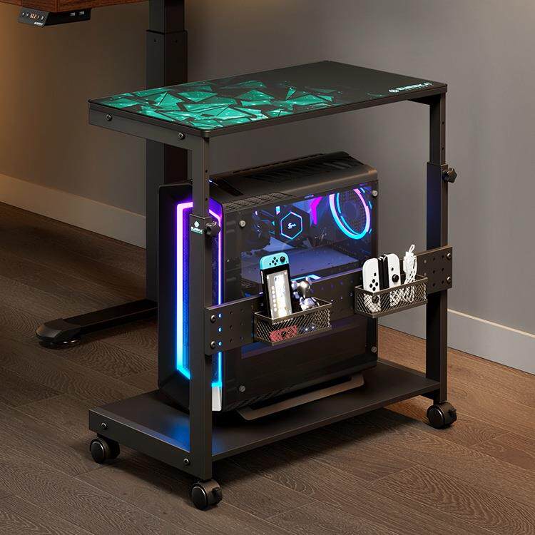 赛途大尺寸主机托架台式电脑移动主机车电竞海景房机箱升降置物架