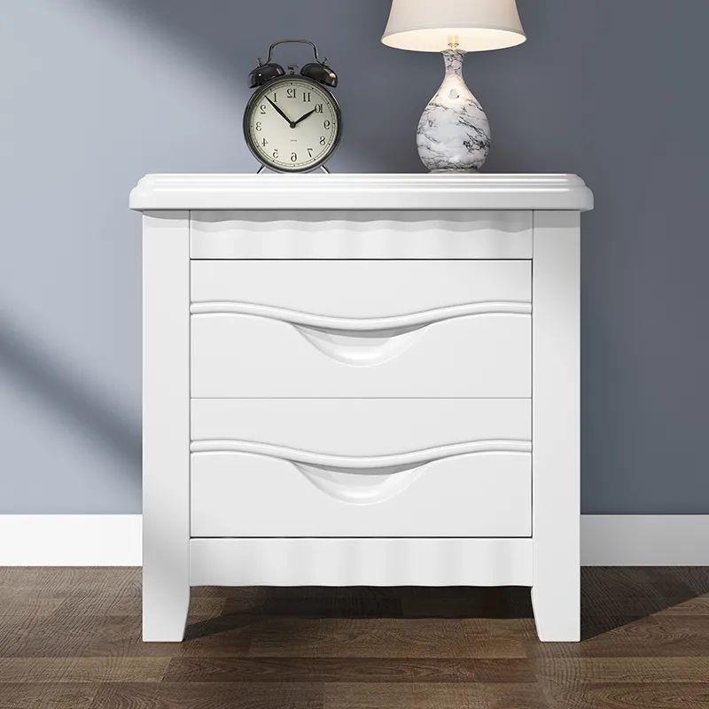 现代中式实木床头柜储物柜胡桃色原木色简约经济型家用床头柜