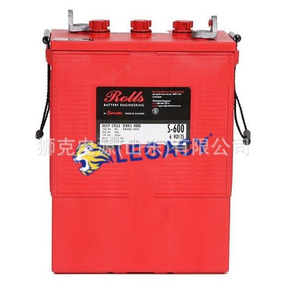 加拿大Rolls蓄电池S6-24GM-RE铅酸免维护6V220AH升降平台观光车用
