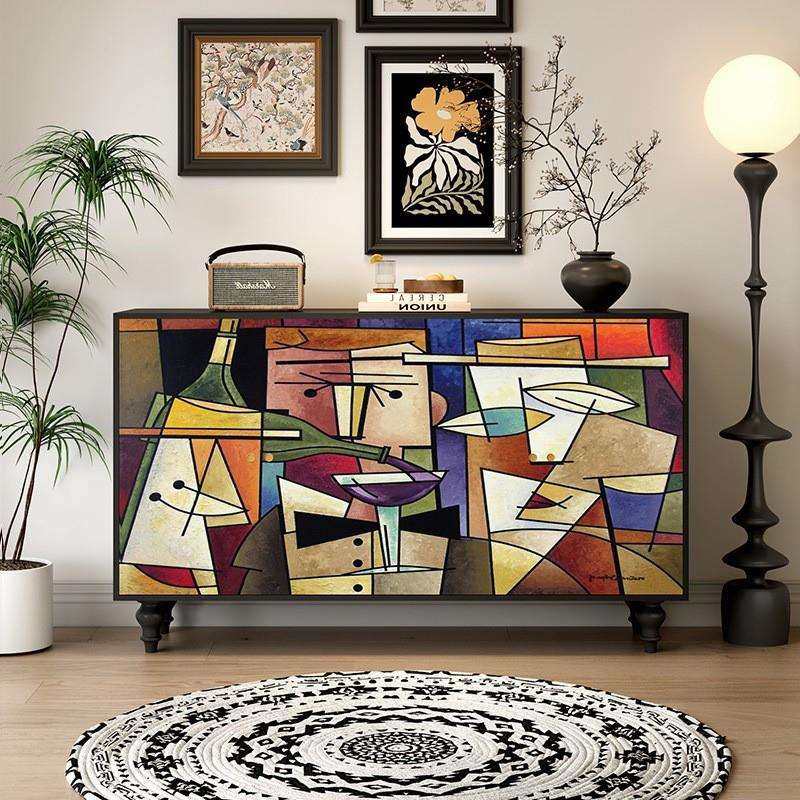 实木法式复古玄关柜彩绘餐边柜客厅卧室收纳柜酒店民宿储物柜,3C数码配件,USB灯,淘宝优惠券,粉丝福利购,淘宝优惠卷