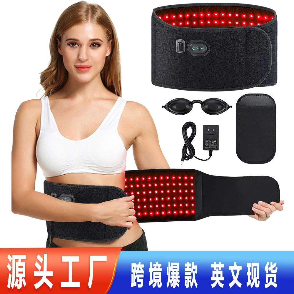 跨境新款真红光理疗腰带LED红光护腰带120颗660+850nm灯珠源工厂