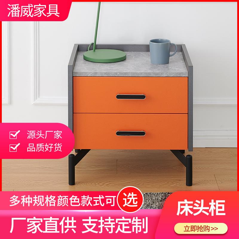 F149意式轻奢床头柜北欧风卧室床边柜现代简约床头储物收纳柜边几