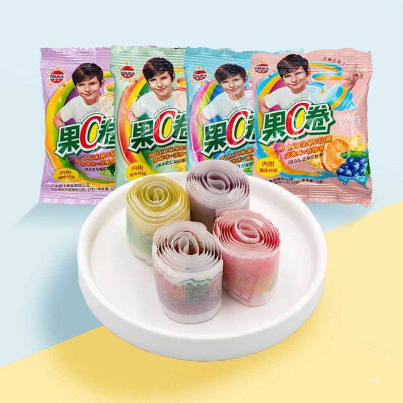 优卡果c卷软糖卷果汁软糖混合口味儿童糖果一整箱怀旧零食水果味