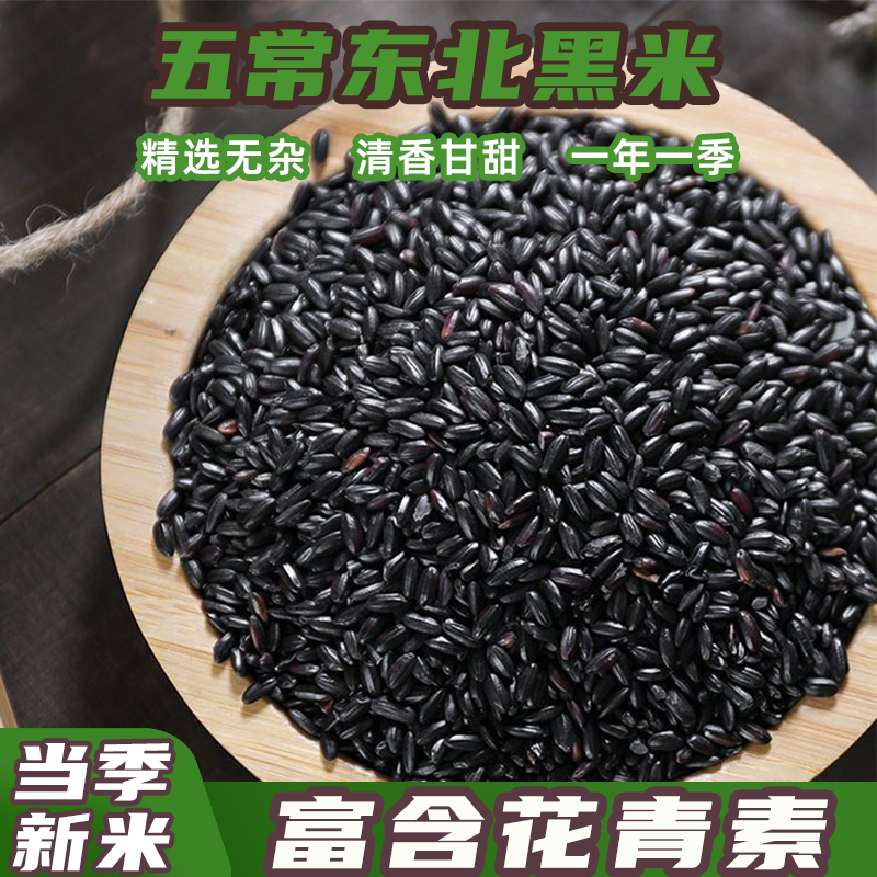 新黑米东北农家新黑米无染色黑大米健康粗粮精选无杂农家五谷杂粮