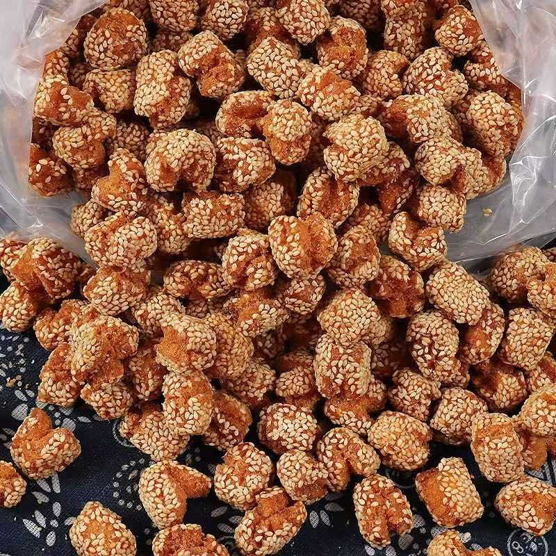 开口笑芝麻小吃传统休闲糕点特产怀旧零食油炸老式一整箱