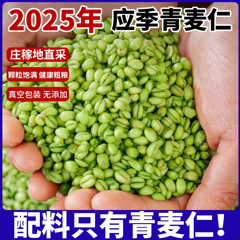 农家自产新鲜青麦仁嫩麦籽青麦子新鲜小麦青麦粒杂粮山东特产