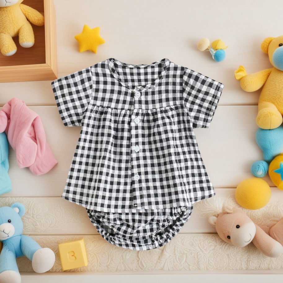 甜美套装新生儿童装婴儿韩版夏季短袖三角裤格子两件套ins,童装/婴儿装/亲子装,套装,淘宝优惠券,粉丝福利购,淘宝优惠卷