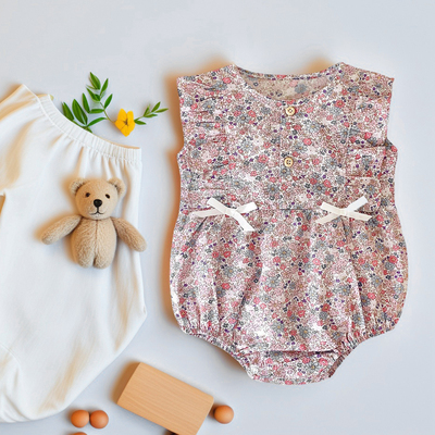 周岁baby婴儿连体衣儿童衣服纯棉碎花女宝宝包屁衣夏季印花童装