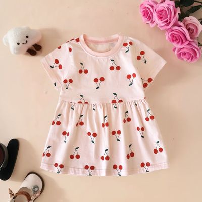 夏季婴童装水果连衣裙洋气儿童衣服印花纯棉宝宝爆款裙子ins