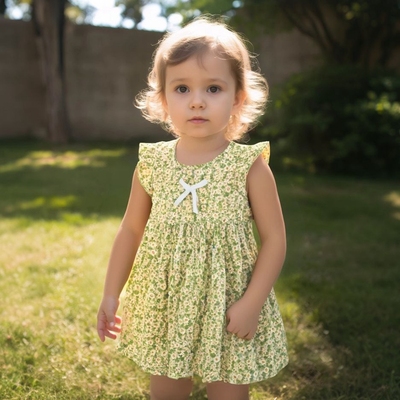 夏季韩版女童连衣裙女宝宝小童裙子洋气婴童装碎花婴儿服