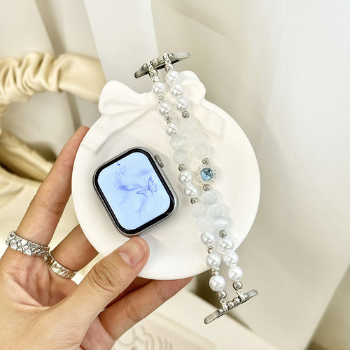 【表带】适用苹果s11iwatch表带s10987se人鱼泪ins轻奢表链腕带