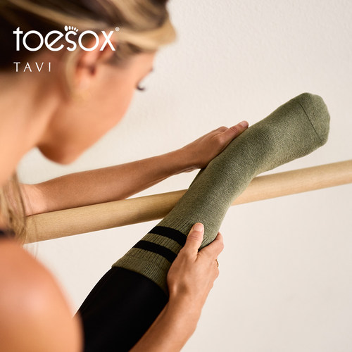 toesox tavi联名款中筒运动袜防滑吸汗透气运动瑜伽跑步袜女Kai