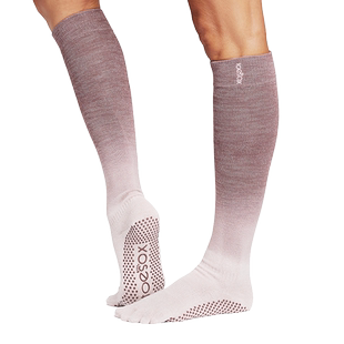 toesox高筒瑜伽袜小腿袜运动jk袜子健身普拉提五指及膝袜Scrunch