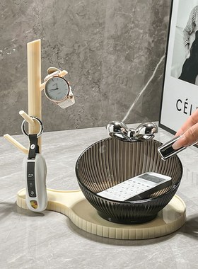 入户玄关杂物收纳摆件鞋柜托盘置物架北欧家居饰品放钥匙的收纳盒