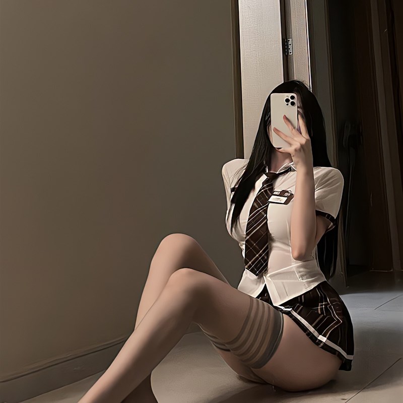jk制服纯欲辣妹收腰短袖白衬衫学院风格子条纹短裙半身裙套装春夏