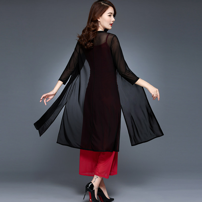 夏季女长款防晒开衫外搭披肩外套百搭薄款披风显瘦大码空调衫包邮