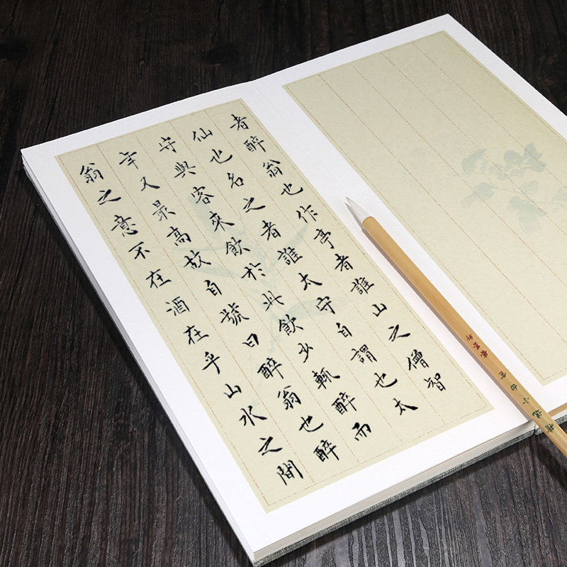复古册页本花草汉砖拓片竖格空白半生熟小楷书法创作摺页宣纸本