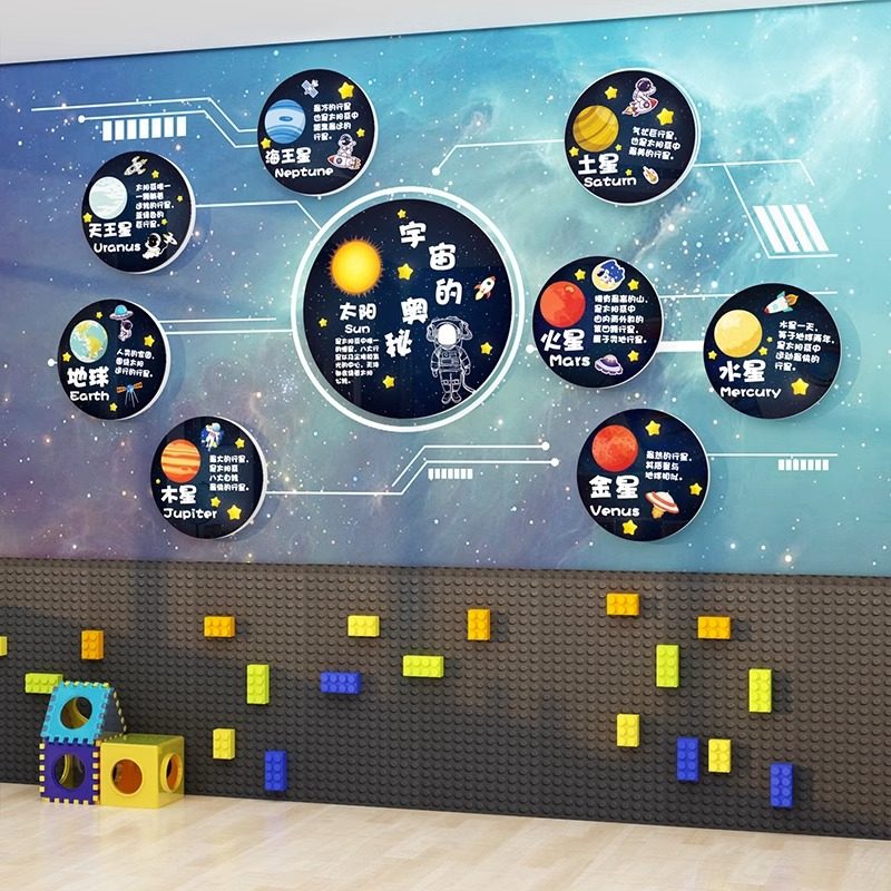 幼儿园墙贴面装饰布置材料主题成品文化太空人环创境教室托管班级,家居饰品,软装墙贴,淘宝优惠券,粉丝福利购,淘宝优惠卷