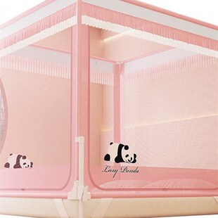 A类带卡扣围栏蚊帐幼儿防摔防蚊稳固加厚支架三开门小床大床蚊帐