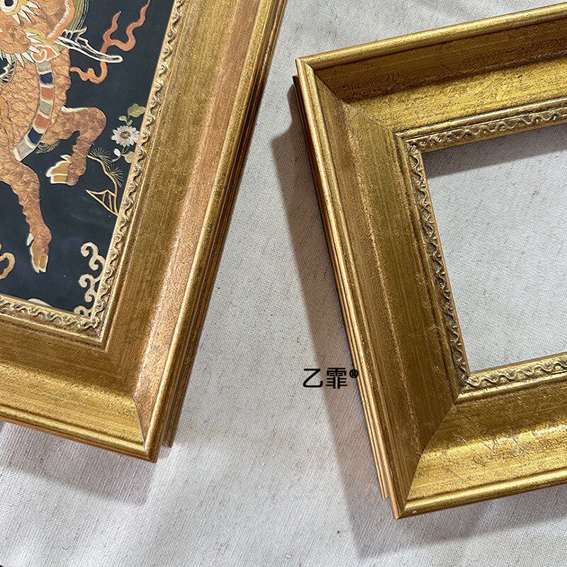乙霏画框美式法式中古金色5cm 油画简约古董框实木摆台装饰画画框