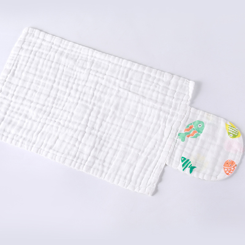婴儿吸汗巾4条装 宝宝隔汗巾四件套纯棉纱巾小孩毛巾夏季垫擦背巾
