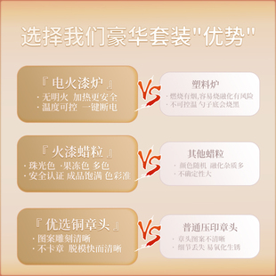 火漆印章套装全套电熔炉蜡粒铜章头豪华专业火气火星复古定制魔法