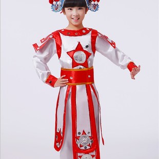 儿童演出服古装戏曲穆桂英挂帅服京剧小花旦服装豫剧花木兰舞台戏