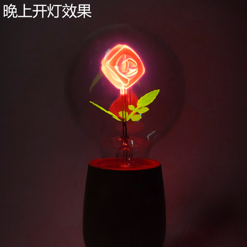 爱迪生玫瑰花灯泡创意艺术火焰节能装饰氛围小夜灯E27螺口灯座