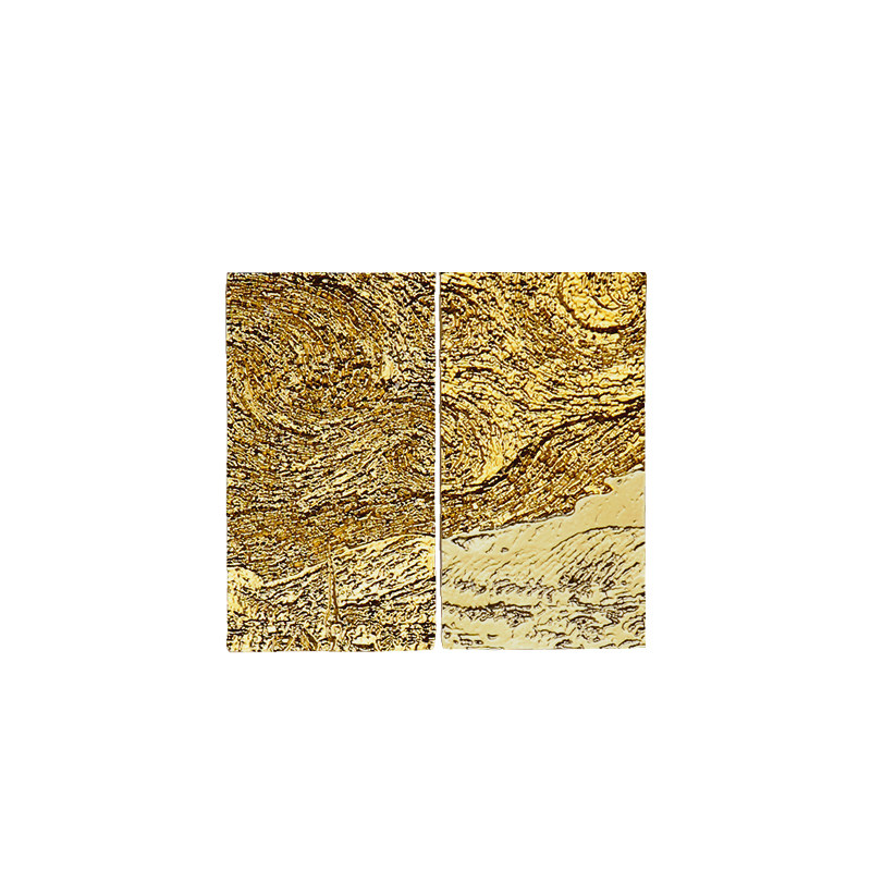 碧通黄铜梵高星月夜浮雕柜门拉手法式中古金色衣柜橱柜柜门小把手