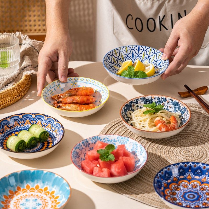 釉下彩日式5.5寸吐骨头碟小碟子蘸料碟家用调料碗菜碟陶瓷垃圾盘,餐饮具,碟,淘宝优惠券,粉丝福利购,淘宝优惠卷