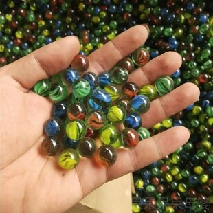玻璃球游戏机弹珠14mm专用怀旧彩色玻璃珠子园艺鱼缸装饰珠珠