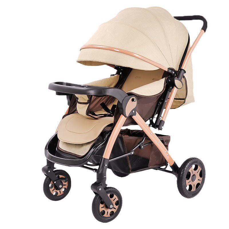 婴儿车可坐躺0到3岁可折叠轻便双向推车一键收车小孩宝宝车避震