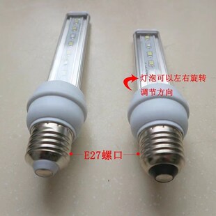 鱼缸照明灯水草灯管蓝白节能灯螺口灯水族箱LED灯泡螺丝口灯 3W4W