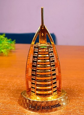 金属工艺品摆件帆船酒店模型迪拜地标建筑旅游纪念品家居橱窗装饰
