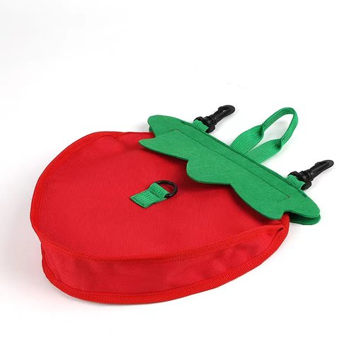 红草莓造型兔子草袋垂耳兔软草架侏儒兔大容量牧草盒豚鼠防扒用品