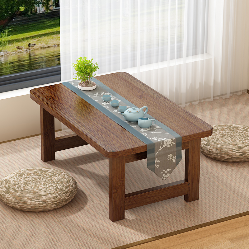 飘窗小桌子折叠炕桌家用实木榻榻米桌子小茶几床上学习矮桌飘窗桌