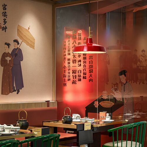 复古餐厅吊灯创意个性单头红色餐厅吧台火锅奶茶店商场家用工业风
