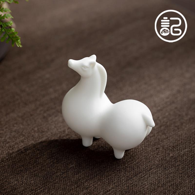记今朝 《德化白瓷》唐马摆件 简约中式禅意家居壁柜装饰工艺品